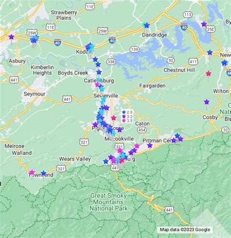 MAP Map Of Tennessee Pigeon Forge